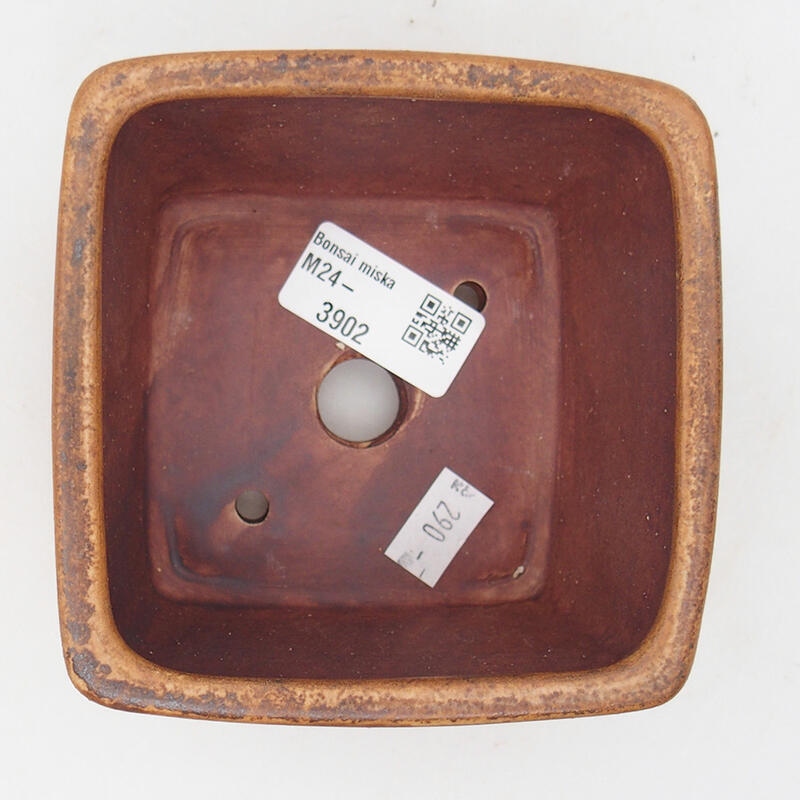 Bonsaischaal van keramiek 10,5 x 10,5 x 6,5 cm, roze