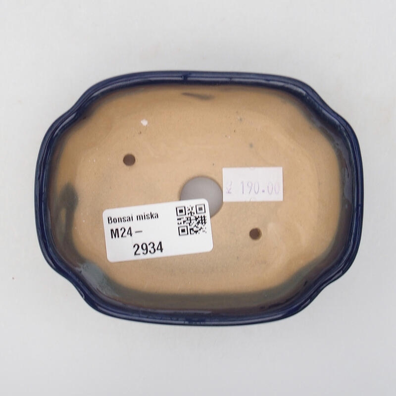 Bonsaischaal van keramiek 10,5 x 8 x 3,5 cm, kleur blauw