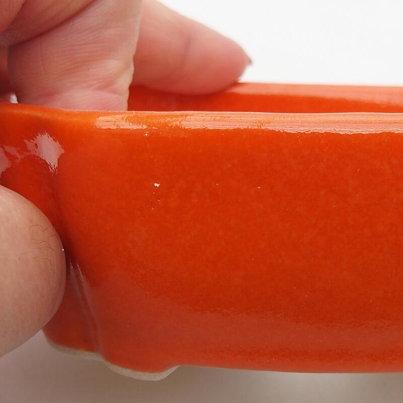 Bonsaischaal van keramiek 10,5 x 8 x 3,5 cm, oranje