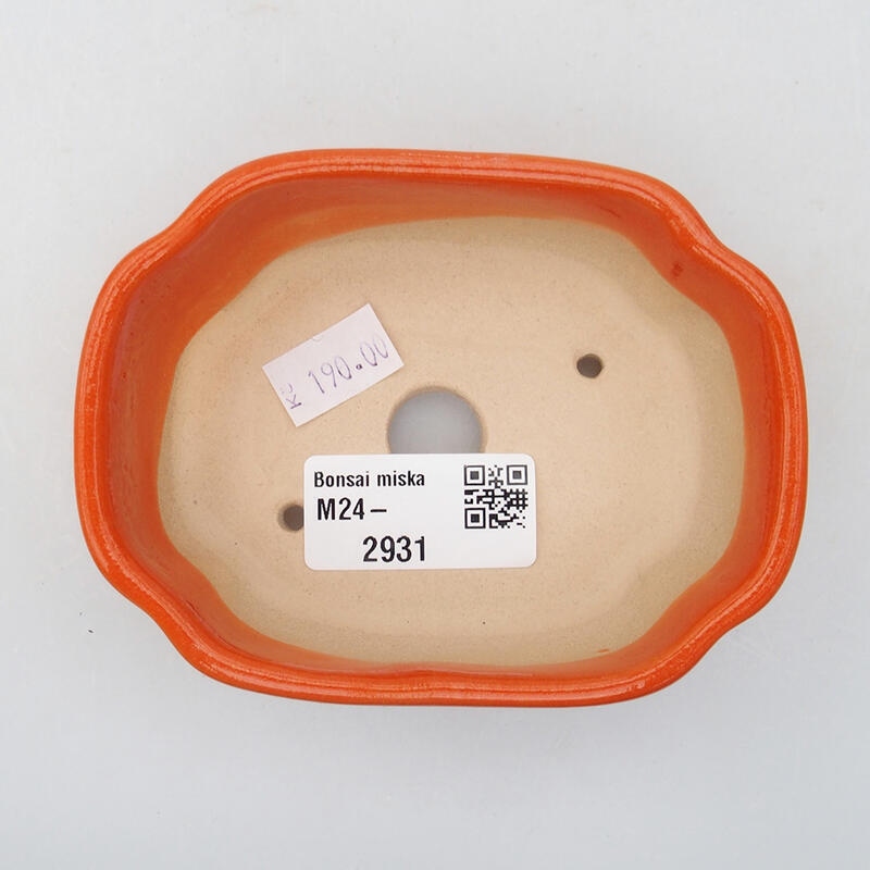 Bonsaischaal van keramiek 10,5 x 8 x 3,5 cm, oranje