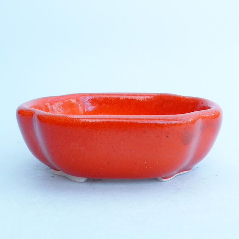 Bonsaischaal van keramiek 10,5 x 9 x 3,5 cm, oranje