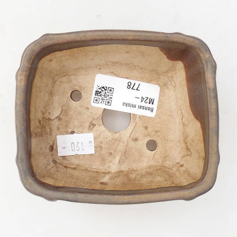 Bonsaischaal van keramiek 10,5 x 9 x 4,5 cm, bruin