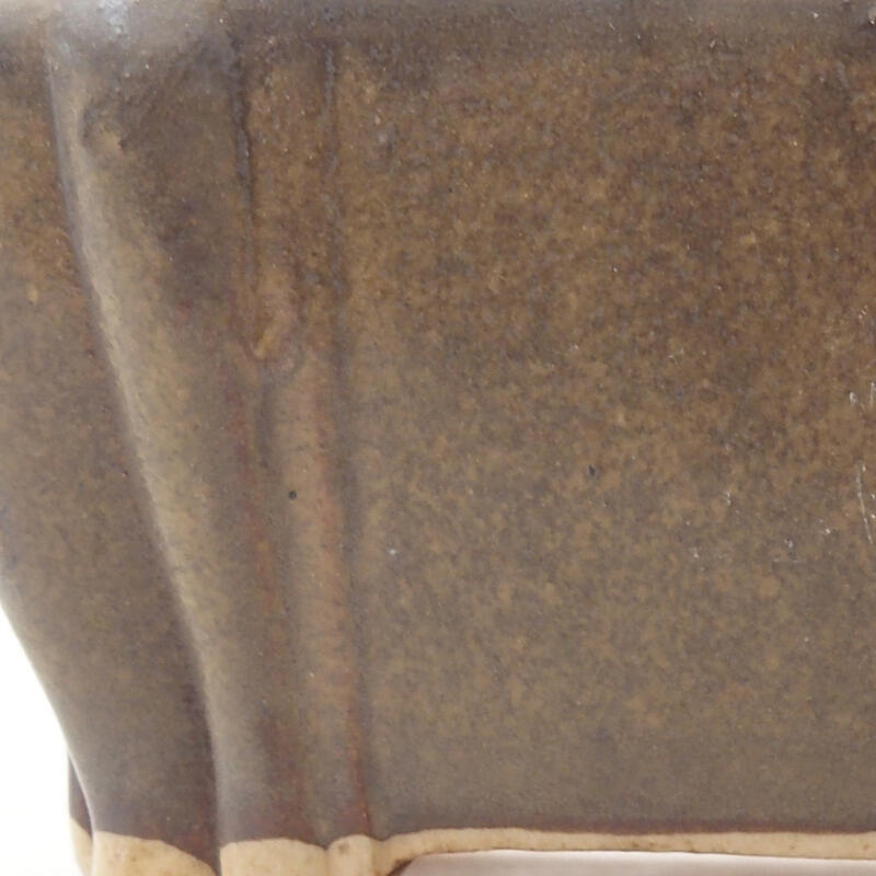 Bonsaischaal van keramiek 10,5 x 9 x 4,5 cm, bruin