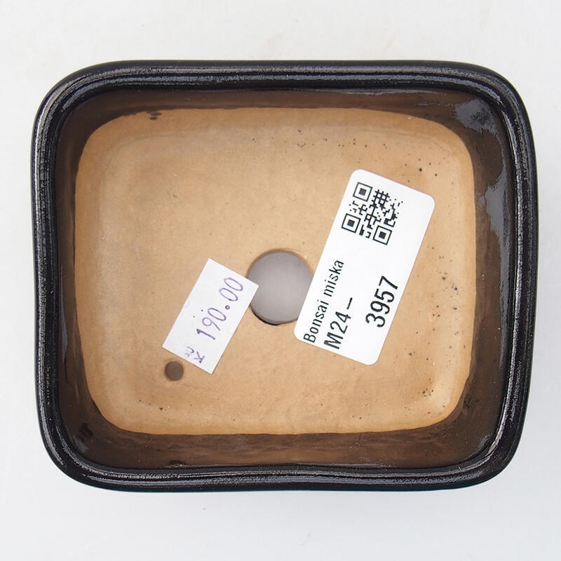 Bonsaischaal van keramiek 10 x 5,5 x 3,5 cm, zwart