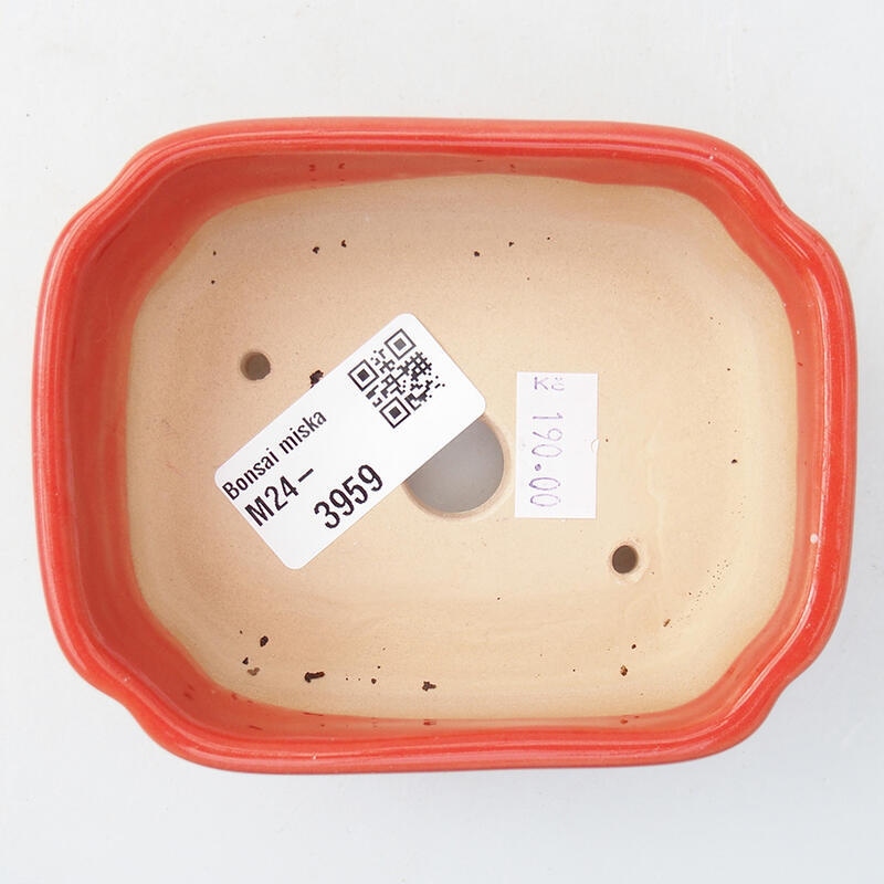 Bonsaischaal van keramiek 10 x 5,5 x 4 cm, kleur rood