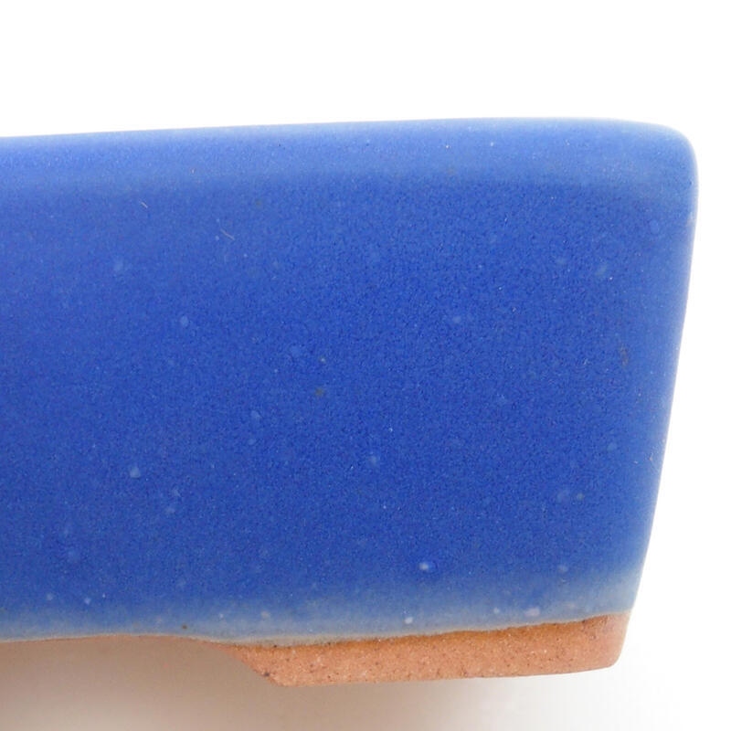 Bonsaischaal van keramiek 10 x 7,5 x 3,5 cm, kleur blauw