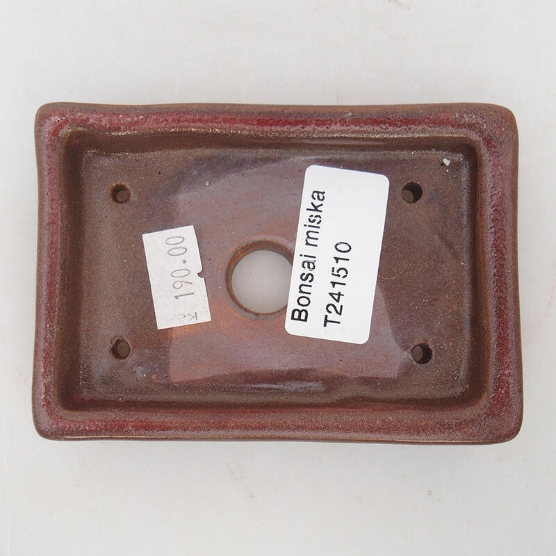 Bonsaischaal van keramiek 10 x 7 x 2 cm, bruin