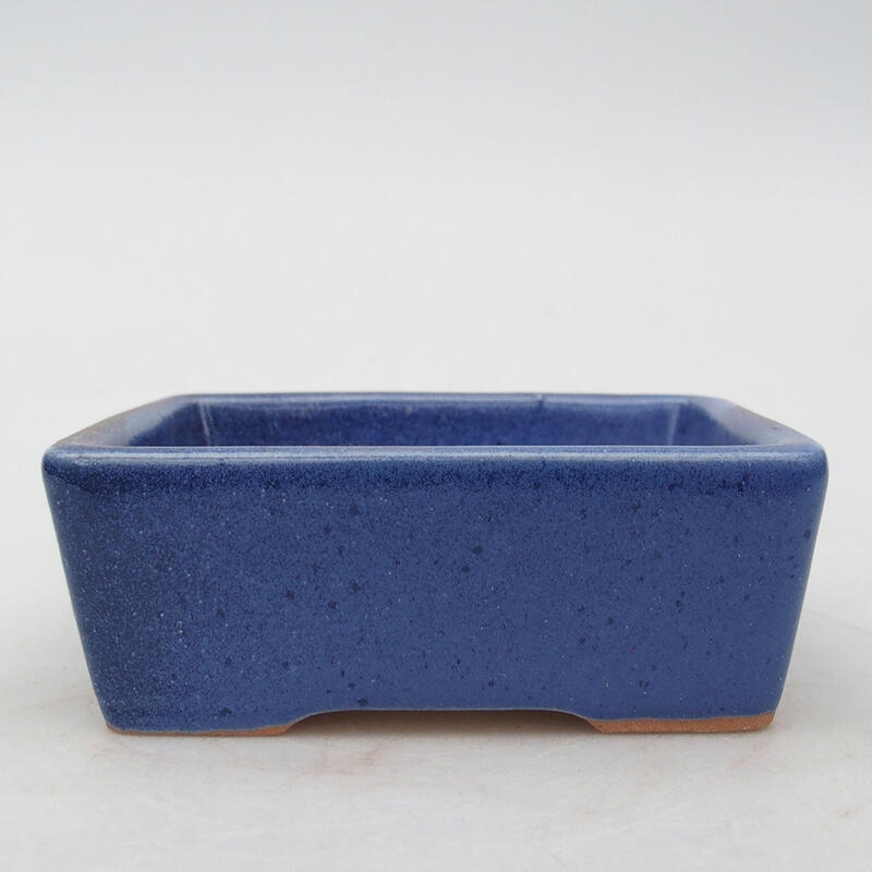 Bonsaischaal van keramiek 10 x 7 x 3,5 cm, kleur blauw