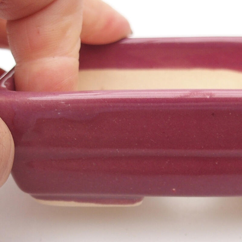 Bonsaischaal van keramiek 10 x 7 x 3 cm, roze