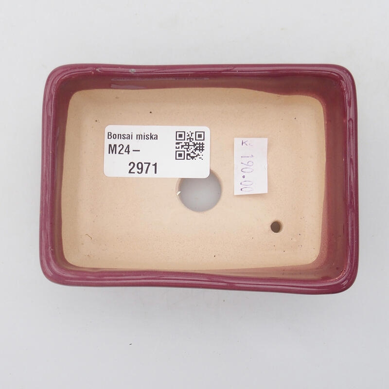 Bonsaischaal van keramiek 10 x 7 x 3 cm, roze