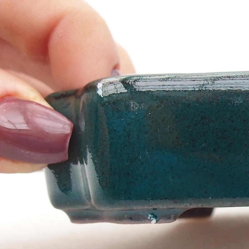 Bonsaischaal van keramiek 10 x 8,5 x 2,5 cm, groen