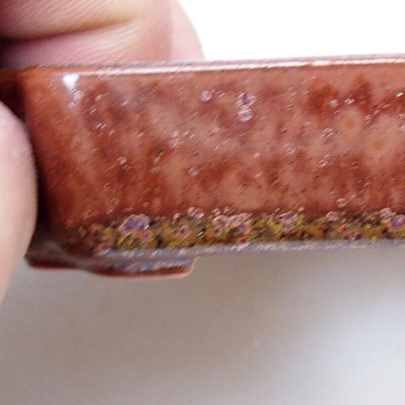 Bonsaischaal van keramiek 10 x 8,5 x 2 cm, bruin