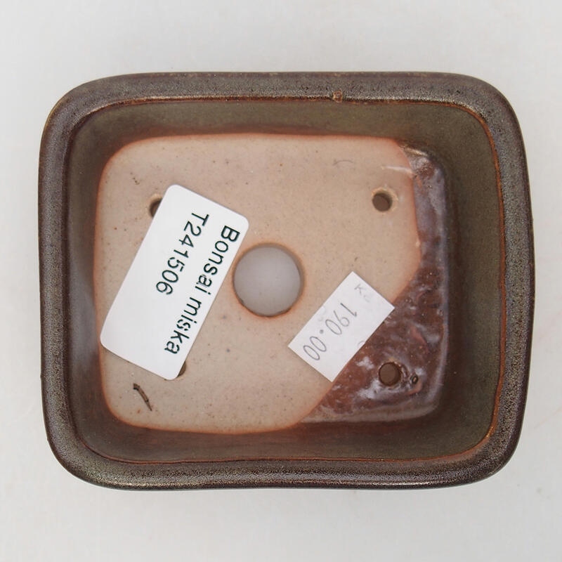 Bonsaischaal van keramiek 10 x 8,5 x 3,5 cm, grijs