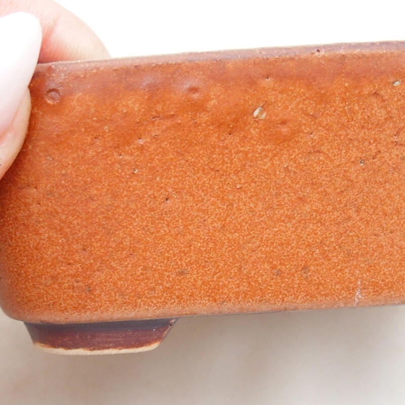 Bonsaischaal van keramiek 10 x 8,5 x 4 cm, bruin