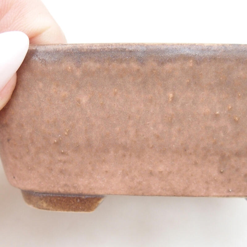 Bonsaischaal van keramiek 10 x 8,5 x 4 cm, bruin