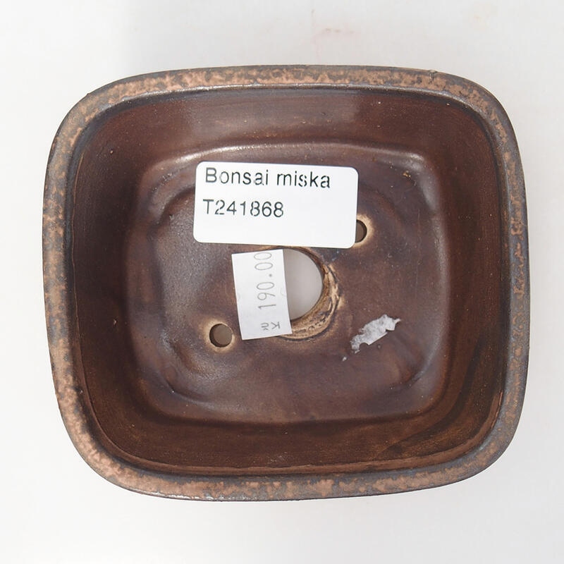 Bonsaischaal van keramiek 10 x 8,5 x 4 cm, roze