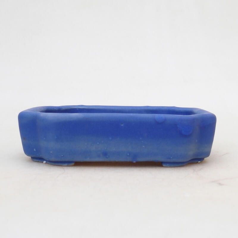 Bonsaischaal van keramiek 10 x 8 x 2,5 cm, kleur blauw