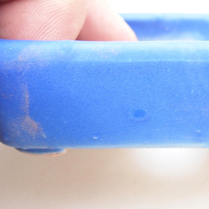 Bonsaischaal van keramiek 10 x 8 x 2,5 cm, kleur blauw