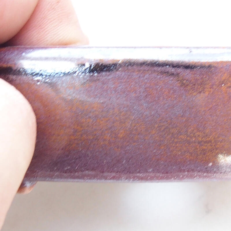 Bonsaischaal van keramiek 10 x 8 x 3,5 cm, bruin