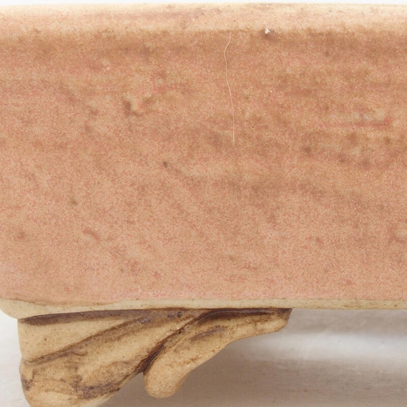 Bonsaischaal van keramiek 10 x 8 x 3,5 cm, roze