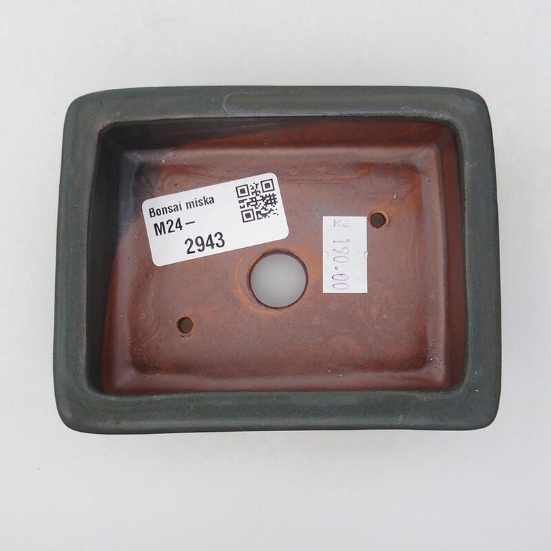 Bonsaischaal van keramiek 10 x 8 x 3 cm, grijs