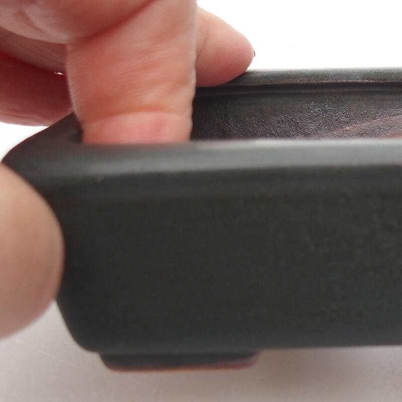 Bonsaischaal van keramiek 10 x 8 x 3 cm, grijs