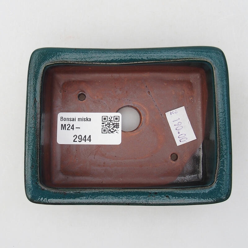 Bonsaischaal van keramiek 10 x 8 x 3 cm, groen