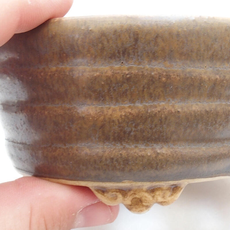 Bonsaischaal van keramiek 10 x 9 x 5 cm, bruin