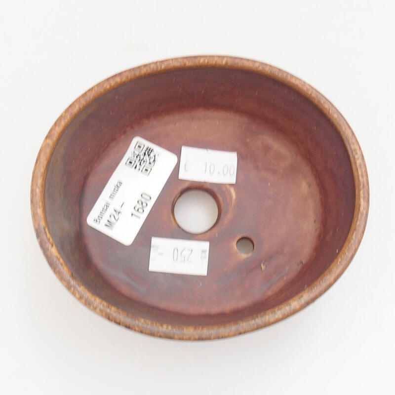 Bonsaischaal van keramiek 10 x 9 x 5 cm, oranje