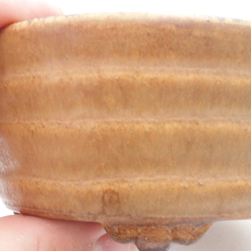 Bonsaischaal van keramiek 10 x 9 x 5 cm, oranje