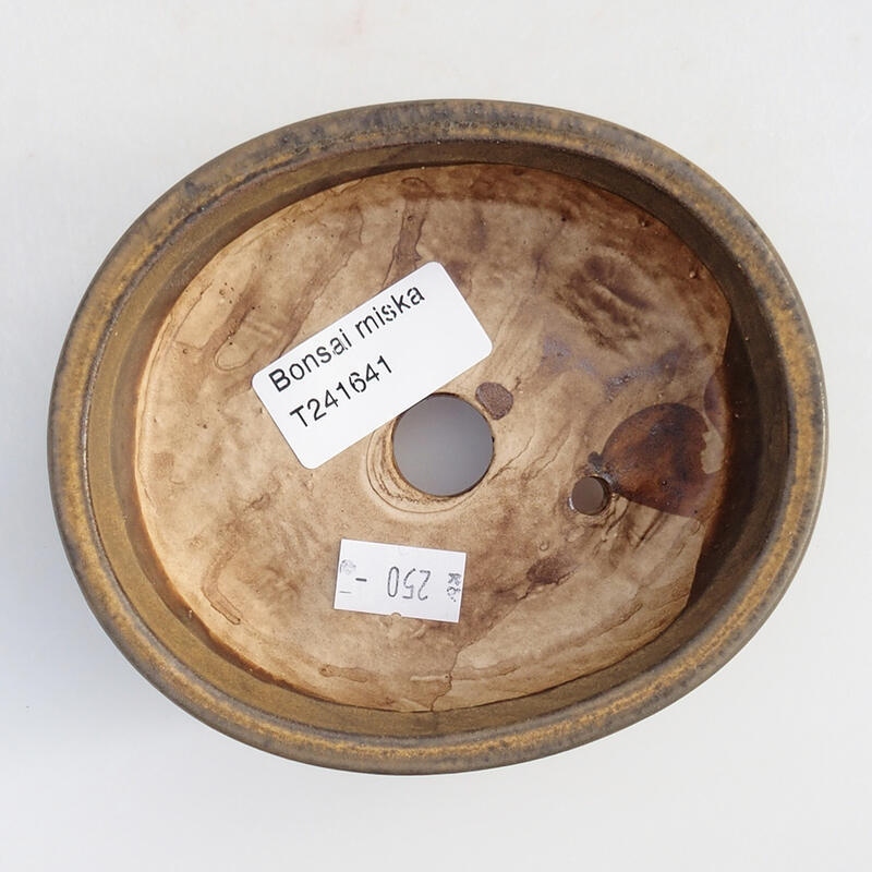 Bonsaischaal van keramiek 11,5 x 10 x 3,5 cm, bruin