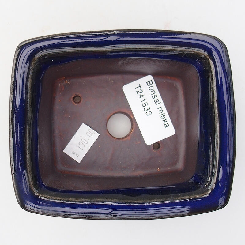 Bonsaischaal van keramiek 11,5 x 10 x 4,5 cm, kleur blauw