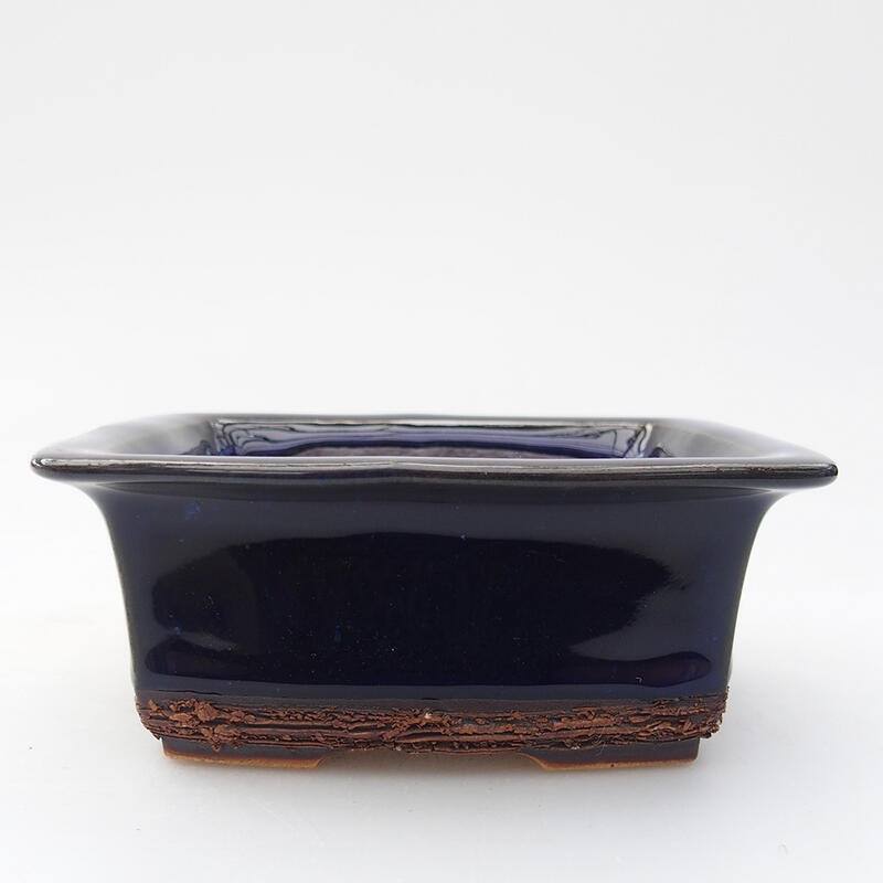 Bonsaischaal van keramiek 11,5 x 10 x 4,5 cm, kleur blauw