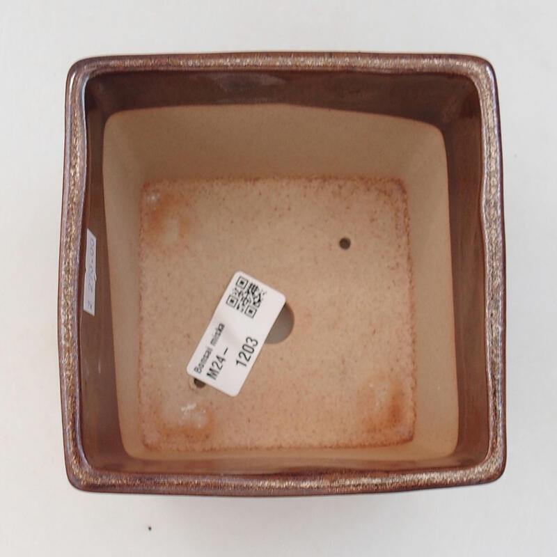 Bonsaischaal van keramiek 11,5 x 11,5 x 9 cm, groen