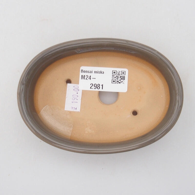 Bonsaischaal van keramiek 11,5 x 8 x 2,5 cm, grijs