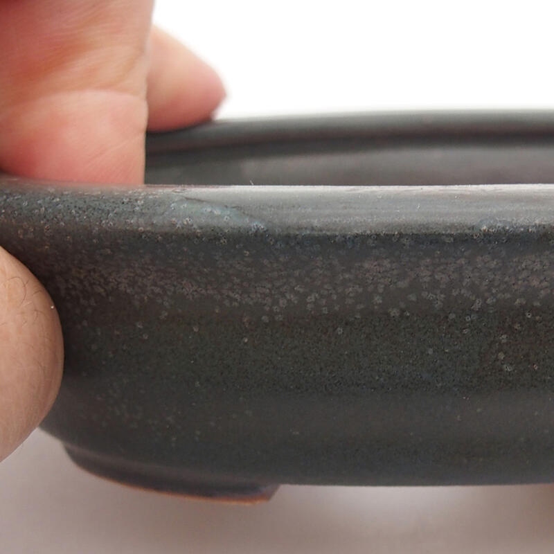 Bonsaischaal van keramiek 11,5 x 9 x 3 cm, grijs