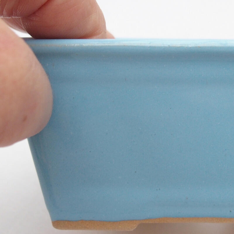 Bonsaischaal van keramiek 11,5 x 9 x 5,5 cm, kleur blauw