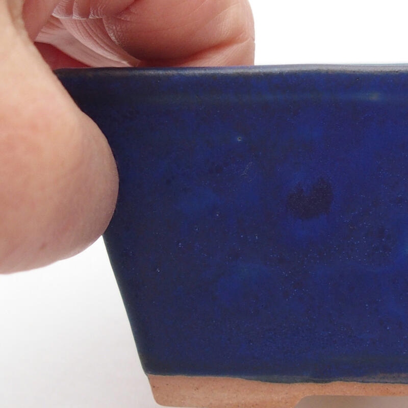 Bonsaischaal van keramiek 11,5 x 9 x 5,5 cm, kleur blauw