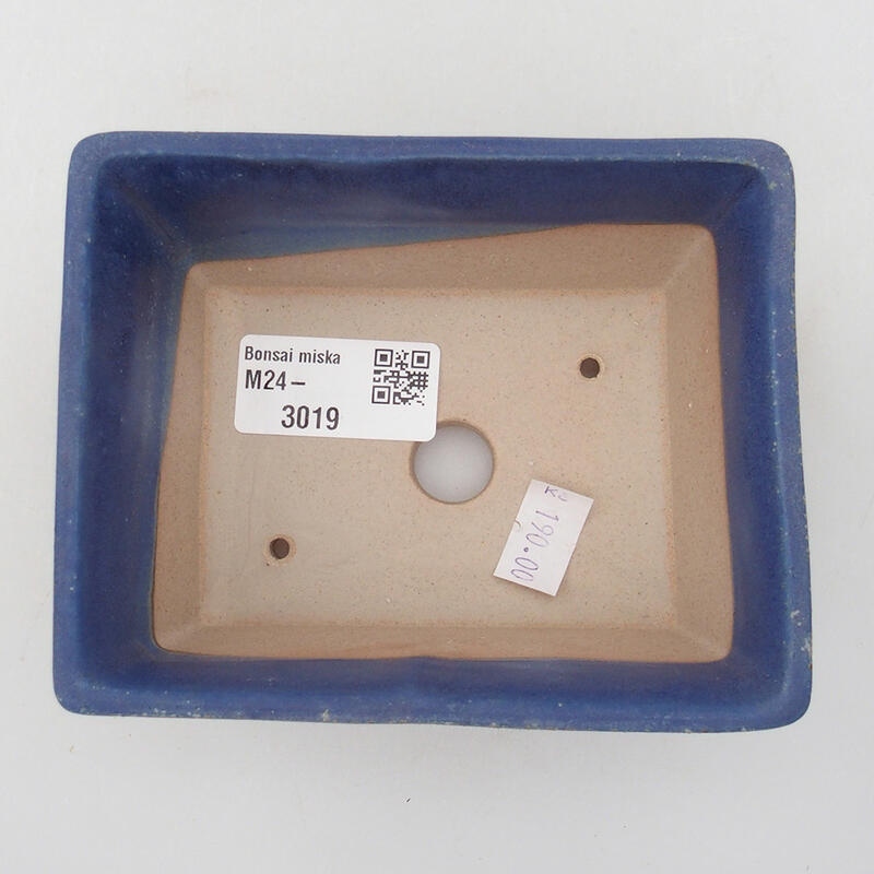 Bonsaischaal van keramiek 11,5 x 9 x 5,5 cm, kleur blauw