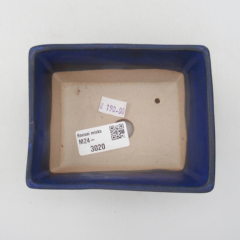 Bonsaischaal van keramiek 11,5 x 9 x 5,5 cm, kleur blauw