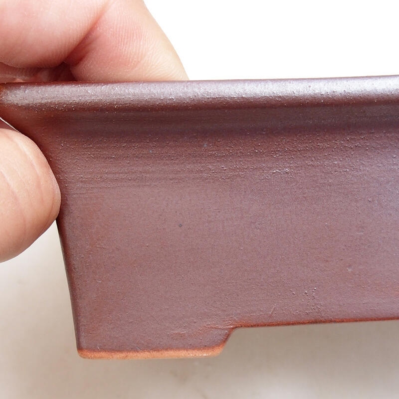 Bonsaischaal van keramiek 11,5 x 9 x 5 cm, bruin