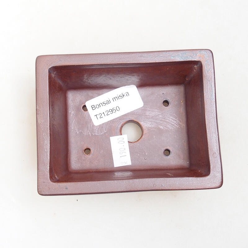 Bonsaischaal van keramiek 11,5 x 9 x 5 cm, bruin