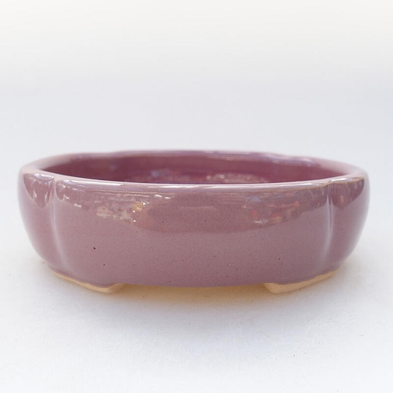 Bonsaischaal van keramiek 11 x 11 x 3 cm, kleur paars