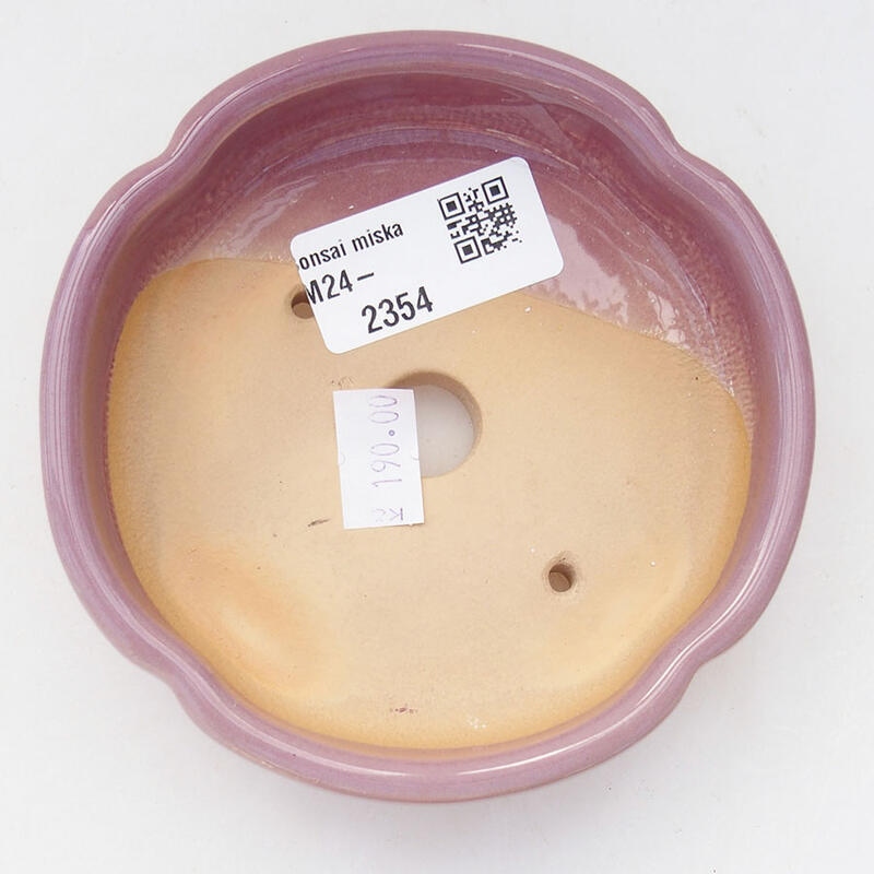 Bonsaischaal van keramiek 11 x 11 x 3 cm, kleur paars