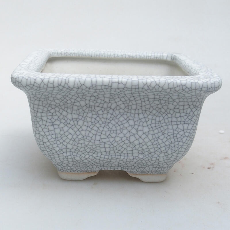 Bonsaischaal van keramiek 11 x 11 x 6,5 cm, raku kleur
