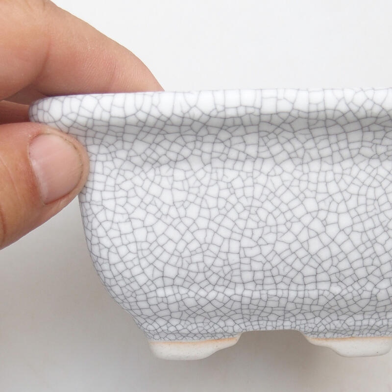 Bonsaischaal van keramiek 11 x 11 x 6,5 cm, raku kleur