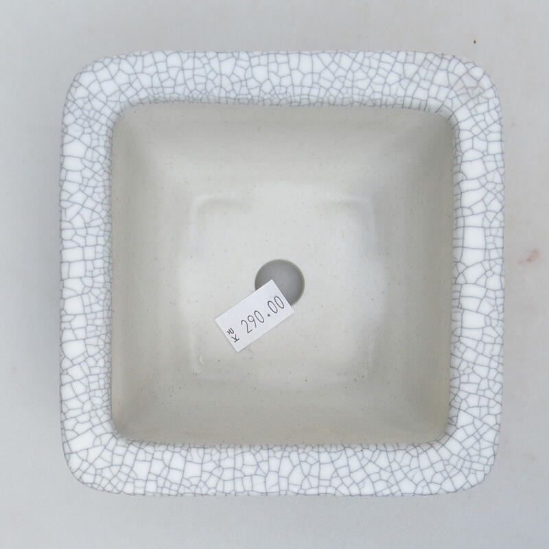 Bonsaischaal van keramiek 11 x 11 x 6,5 cm, raku kleur