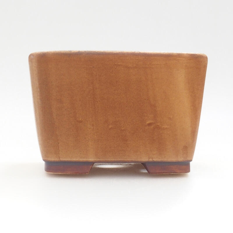 Bonsaischaal van keramiek 11 x 11 x 8 cm, oranje