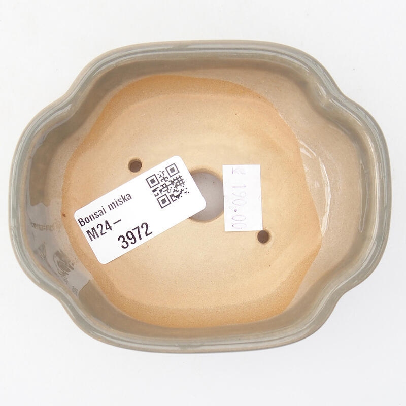 Bonsaischaal van keramiek 11 x 8,5 x 3,5 cm, grijs