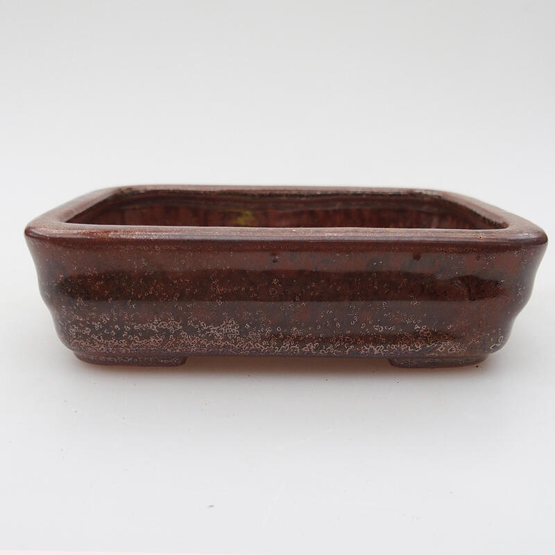 Bonsaischaal van keramiek 11 x 8 x 3 cm, bruin